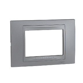 Unica Allegro - cover frame - 3 modules - dull silver